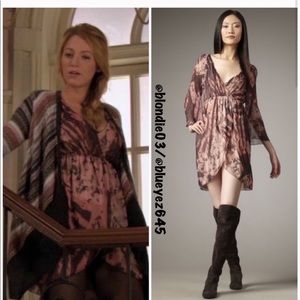 Alice + Olivia “Conry” silk bell sleeve dress XS